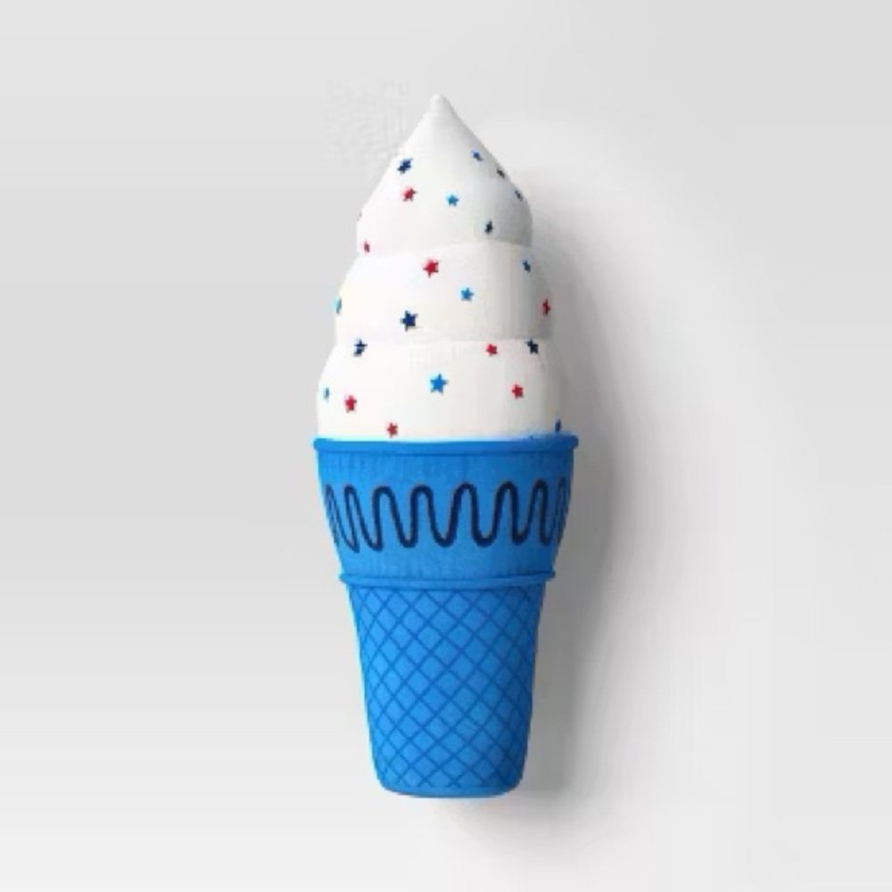 Ice Cream Shaped Throw Pillow White/Red/Blue - Sun Squad